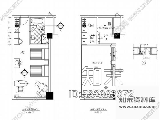 酒店标准层客房设计图cad施工图下载【ID:532063672】