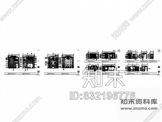 图块/节点奢华欧式别墅客厅立面图cad施工图下载【ID:832196776】