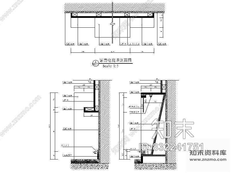 图块/节点标准单人房立面详图cad施工图下载【ID:832241751】