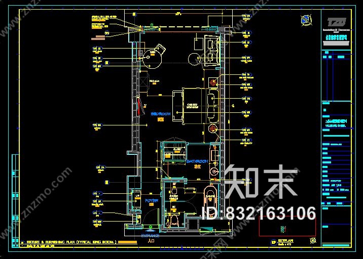 苏州湾艾美酒店样板间CAD施工图cad施工图下载【ID:832163106】