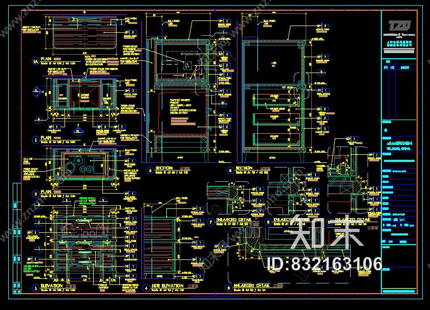 苏州湾艾美酒店样板间CAD施工图cad施工图下载【ID:832163106】
