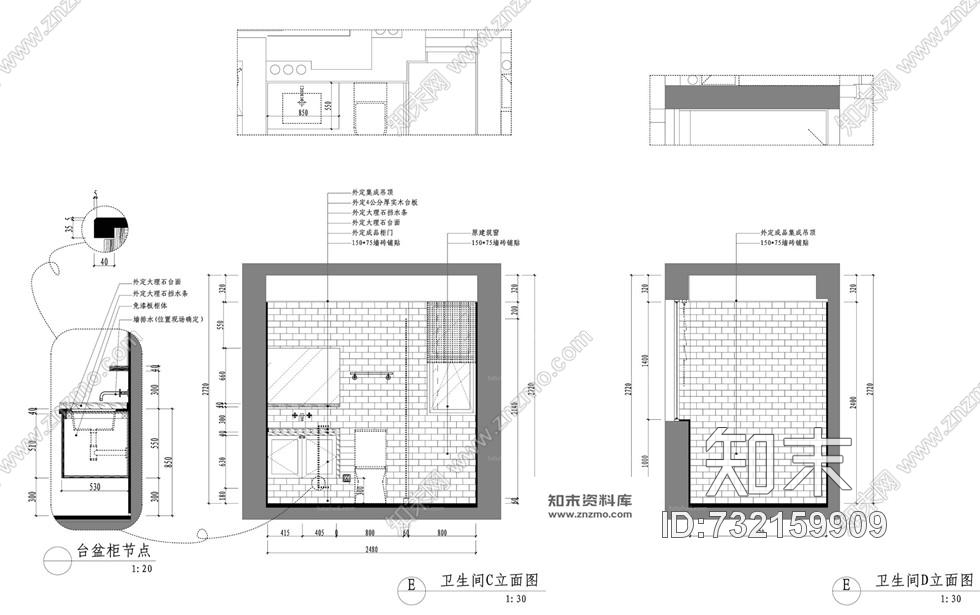 杭州力设计--德盛博奥城现代北欧风格室内装修施工图含实景cad施工图下载【ID:732159909】