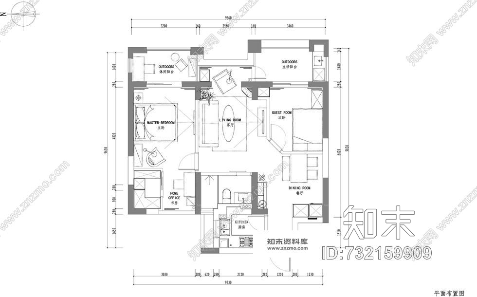 杭州力设计--德盛博奥城现代北欧风格室内装修施工图含实景cad施工图下载【ID:732159909】