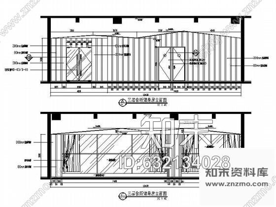 施工图某时尚健身房设计装修图cad施工图下载【ID:632134028】