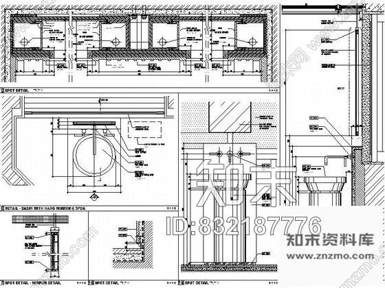 图块/节点某现代海鲜餐厅洗手间节点详图CAD图块下载cad施工图下载【ID:832187776】