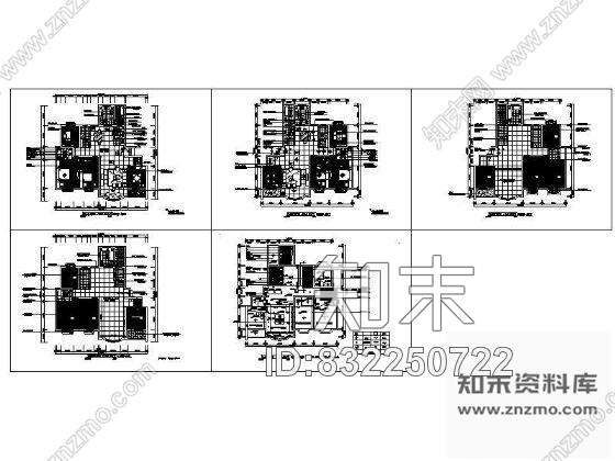 图块/节点四室两厅一厨一卫户型装修平面图cad施工图下载【ID:832250722】