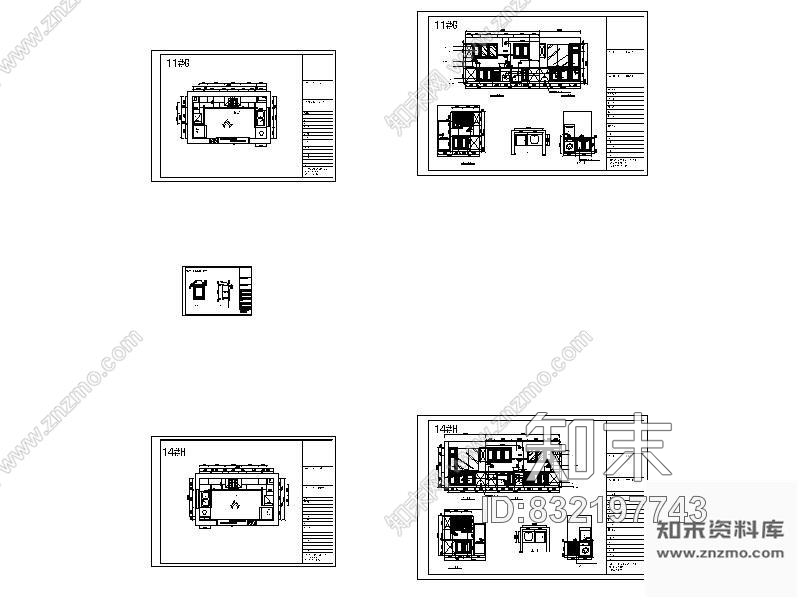 图块/节点两套整体橱柜设计图施工图下载【ID:832197743】