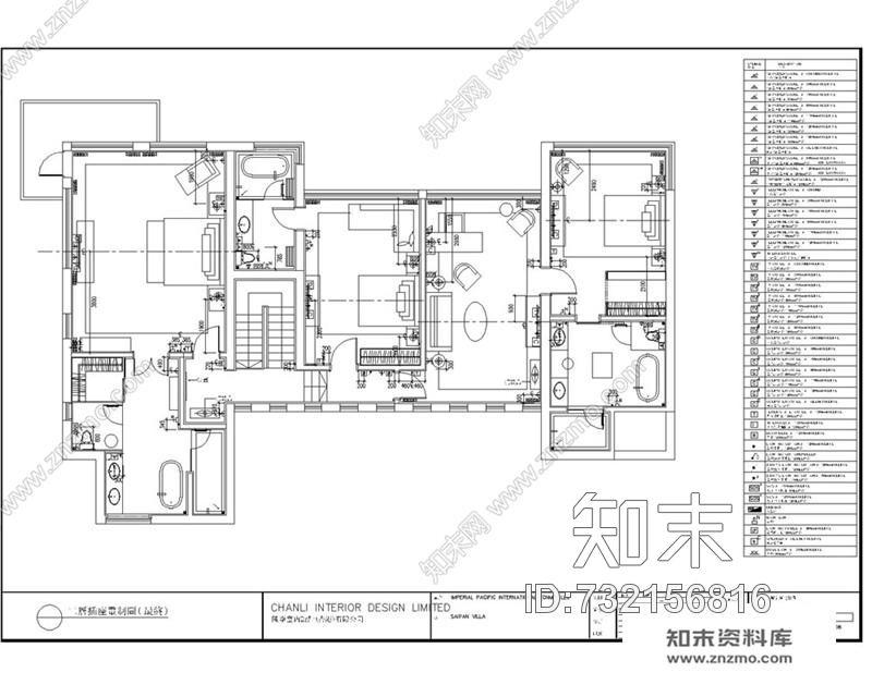 香港陳李室內設計美国塞班岛高档别墅cad施工图下载【ID:732156816】