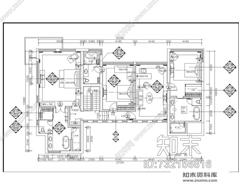 香港陳李室內設計美国塞班岛高档别墅cad施工图下载【ID:732156816】