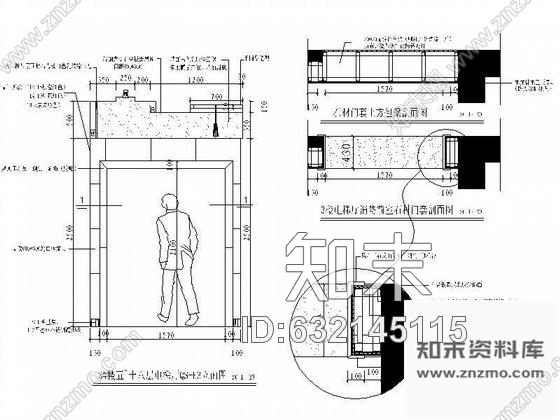 施工图电梯厅装修设计图cad施工图下载【ID:632145115】