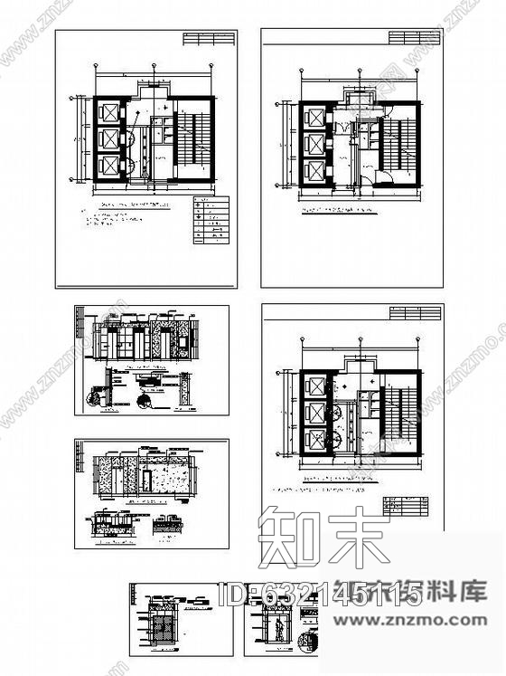 施工图电梯厅装修设计图cad施工图下载【ID:632145115】