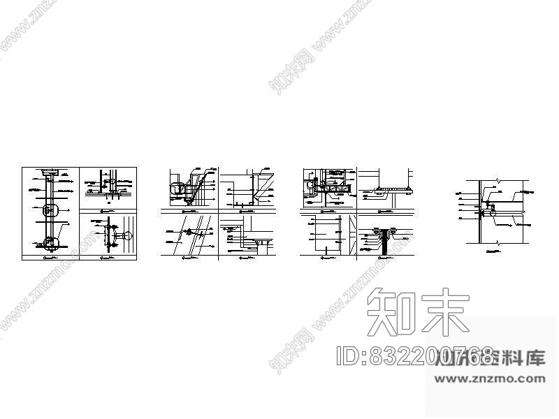 图块/节点某多功能影剧院玻璃幕墙节点详图cad施工图下载【ID:832200768】