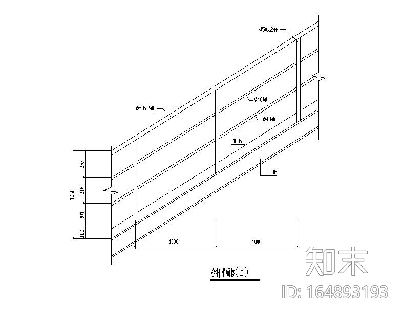 简单式钢结构楼梯平面立面剖面图施工图下载【id:164893193】