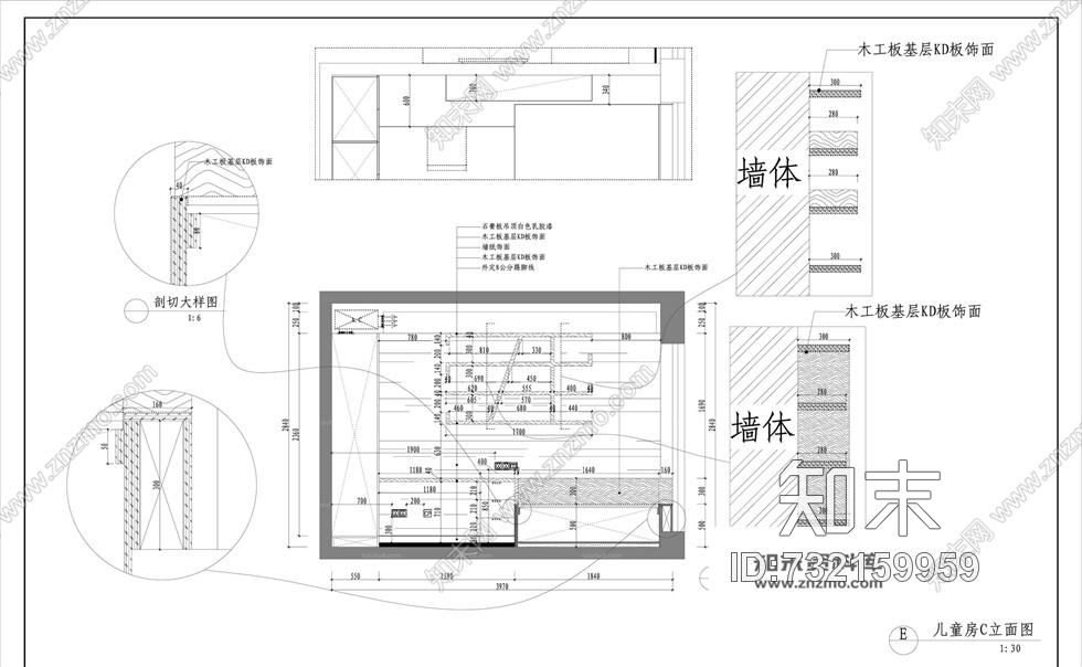 130平方3房2厅现代小清晰室内装修施工图含效果图施工图下载【ID:732159959】