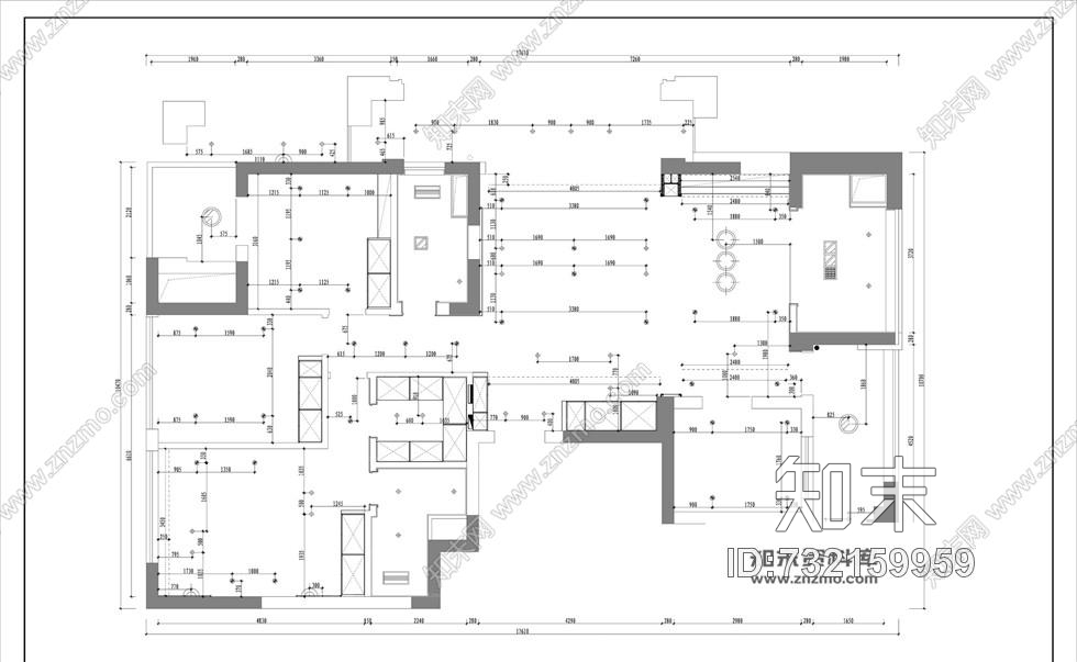 130平方3房2厅现代小清晰室内装修施工图含效果图施工图下载【ID:732159959】