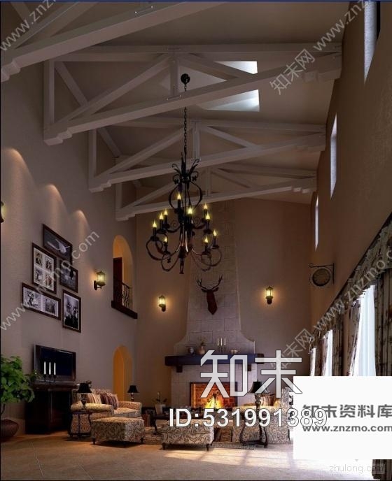 施工图北京北美风独栋双层别墅室内装修图含效果cad施工图下载【ID:531991389】