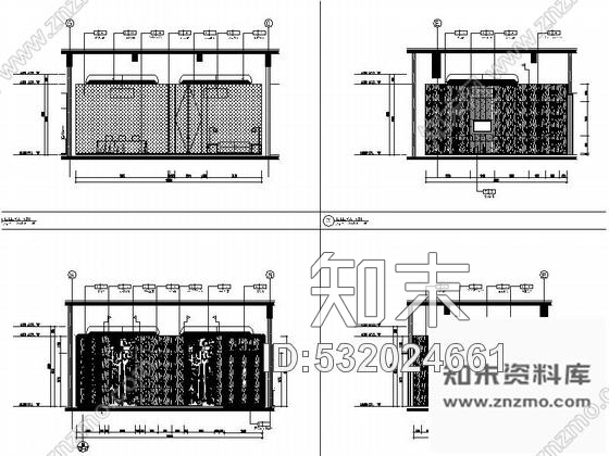 施工图芜湖广场商业圈典雅新中式风格餐厅装修施工图含效果cad施工图下载【ID:532024661】