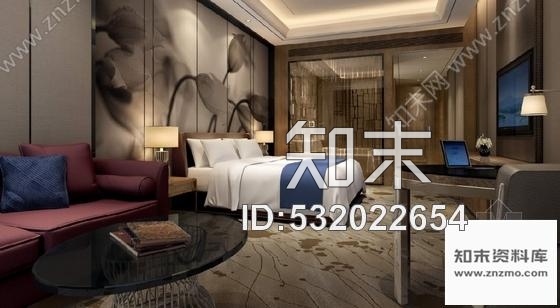施工图江苏高档商务酒店单人客房装修施工图含效果cad施工图下载【ID:532022654】