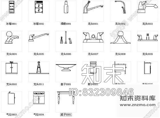 图块/节点厨卫五金图块施工图下载【ID:832309846】