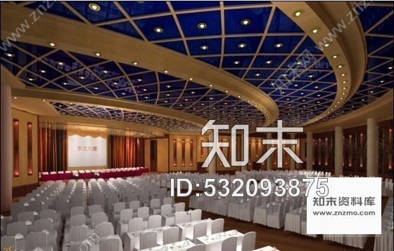 施工图现代多功能厅室内装修图含效果cad施工图下载【ID:532093875】