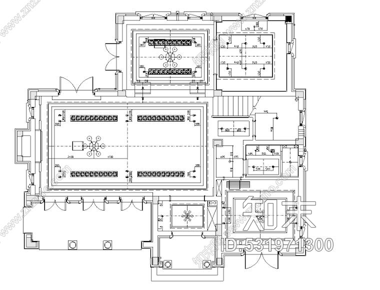 新古典中式风桃花源别墅样板房设计施工图附效果图cad施工图下载【ID:531971300】