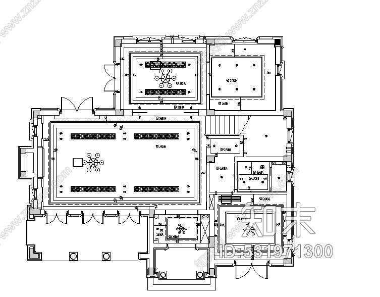 新古典中式风桃花源别墅样板房设计施工图附效果图cad施工图下载【ID:531971300】