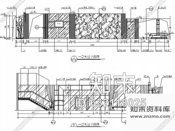 施工图东莞休闲会所大堂室内装修图cad施工图下载【ID:632118025】