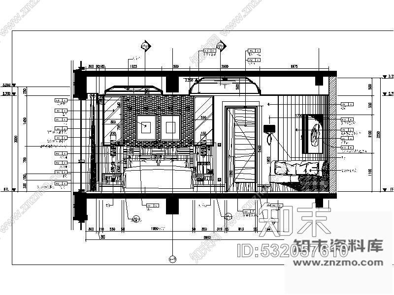 施工图苏州五星酒店豪华单人间装修图cad施工图下载【ID:532057610】