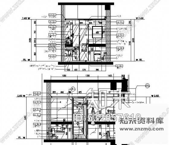 施工图苏州五星酒店豪华单人间装修图cad施工图下载【ID:532057610】