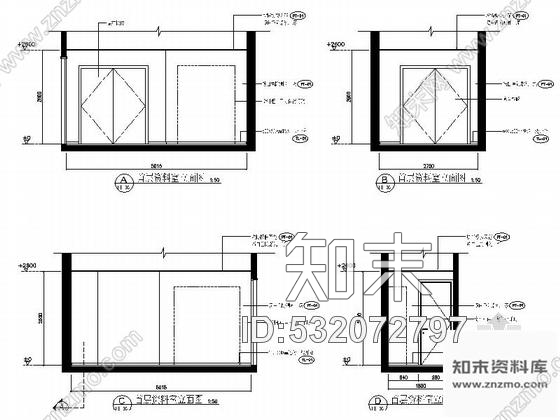 施工图北京某高级住宅小区售楼处室内装修施工图含效果cad施工图下载【ID:532072797】