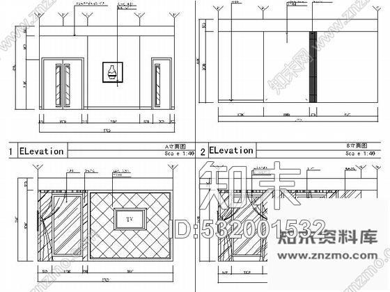 施工图现代时尚餐厅室内设计装修图含效果cad施工图下载【ID:532001532】