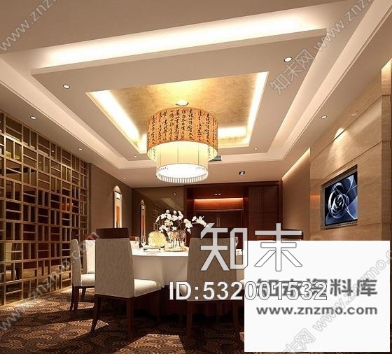 施工图现代时尚餐厅室内设计装修图含效果cad施工图下载【ID:532001532】