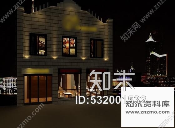 施工图现代时尚餐厅室内设计装修图含效果cad施工图下载【ID:532001532】
