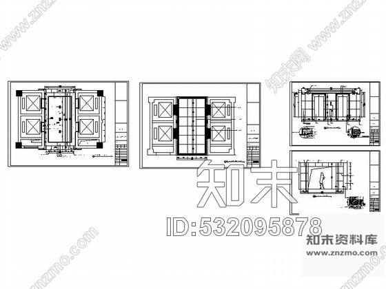 施工图某大厦电梯间室内装修图含效果cad施工图下载【ID:532095878】