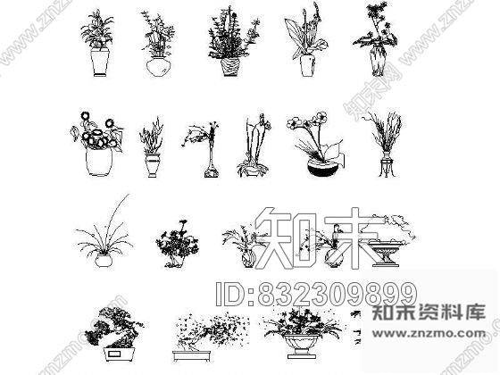 图块/节点综合绿植图块集cad施工图下载【ID:832309899】