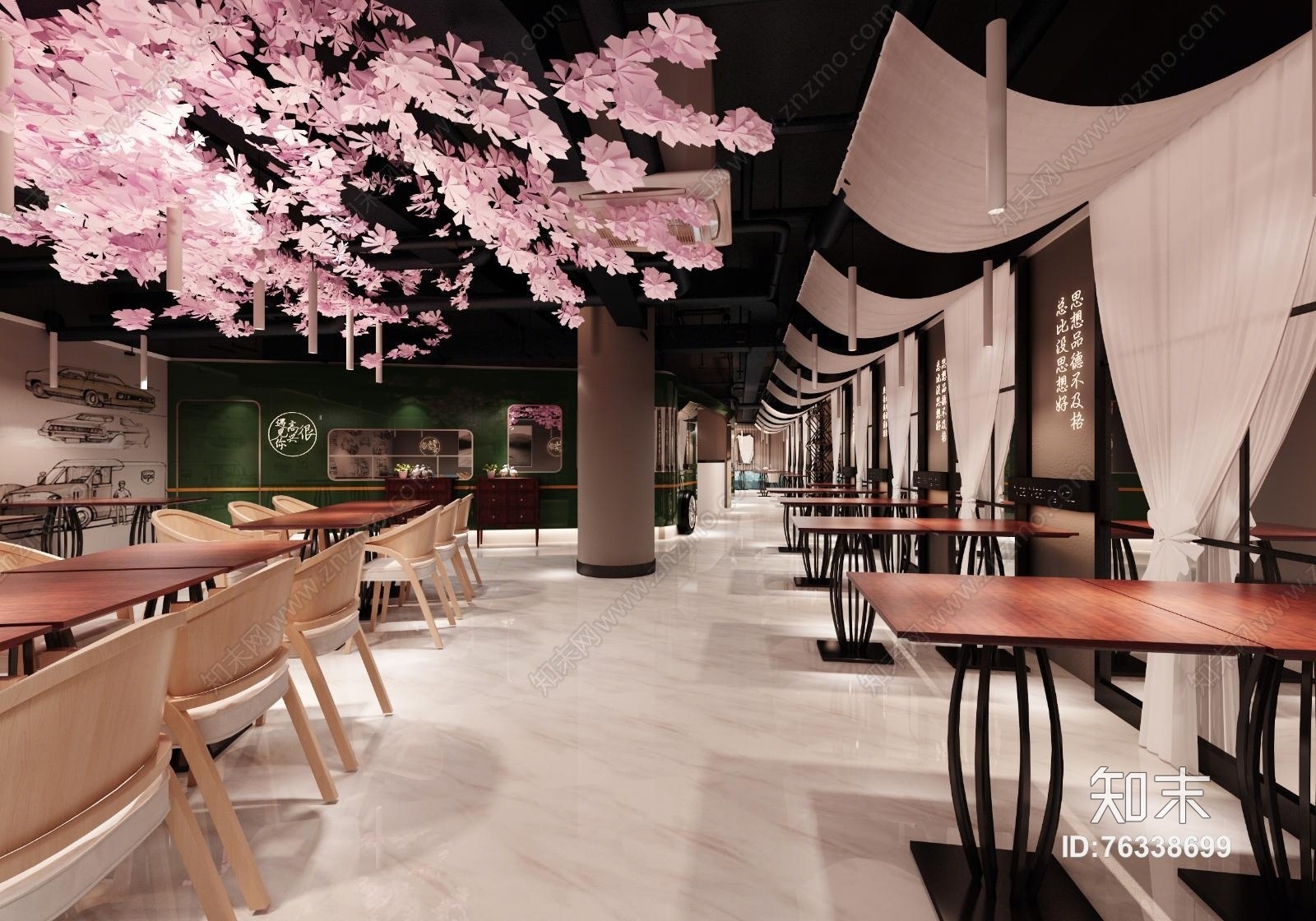 樱花主题餐厅3d模型下载【id:76338699】