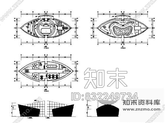 图块/节点经济港销售中心平面图cad施工图下载【ID:832249734】