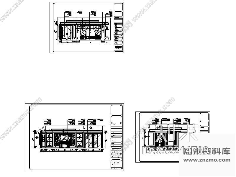 图块/节点欧式客厅立面图cad施工图下载【ID:832214789】