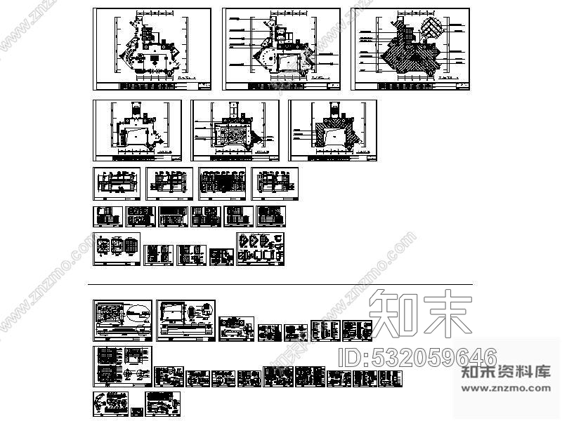 施工图某酒店大堂装修图cad施工图下载【ID:532059646】