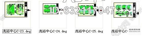 施工图某洗浴中心女浴区设计装修图cad施工图下载【ID:632117047】