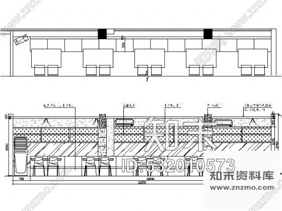 施工图双层简约时尚餐厅装修图含实景cad施工图下载【ID:532010573】