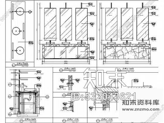 施工图江苏某度假酒店主楼公共卫生间装修图施工图下载【ID:532043621】