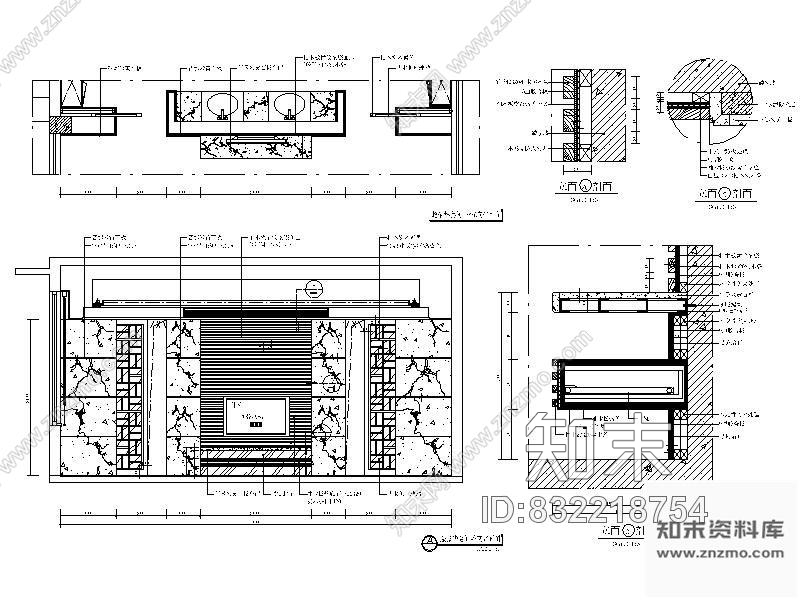 图块/节点豪华套间别墅卧室立面图cad施工图下载【ID:832218754】