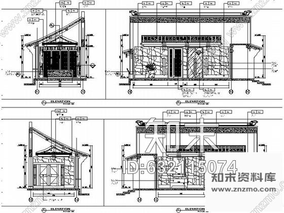 施工图现代中式会所接待厅室内装修图cad施工图下载【ID:632115074】
