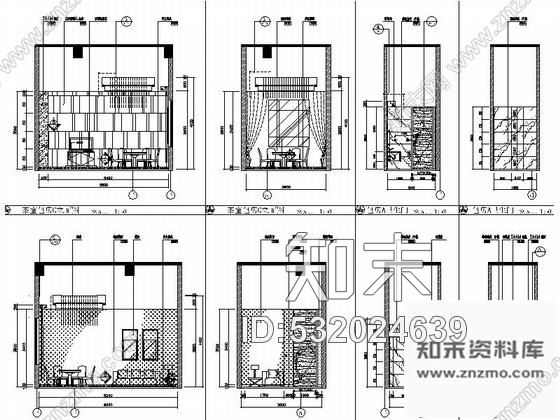 施工图重庆某现代简约酒店茶室室内精装修设计施工图cad施工图下载【ID:532024639】