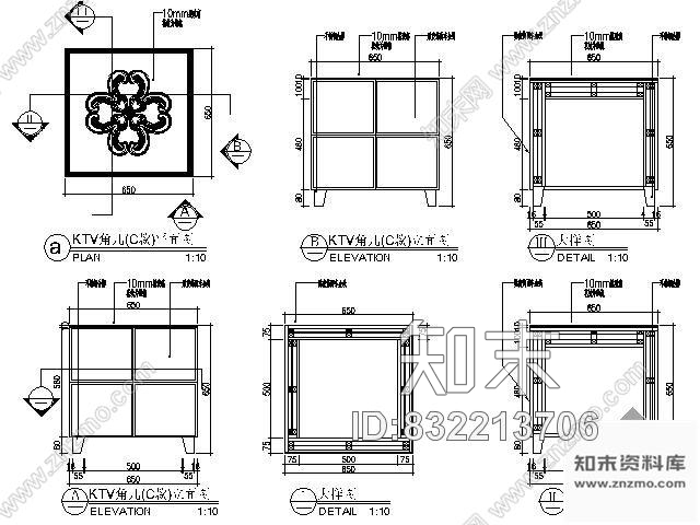 图块/节点KTV包房四款角几详图cad施工图下载【ID:832213706】
