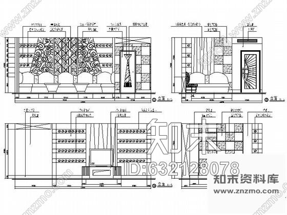 施工图时尚VIP包房装修图cad施工图下载【ID:632128078】