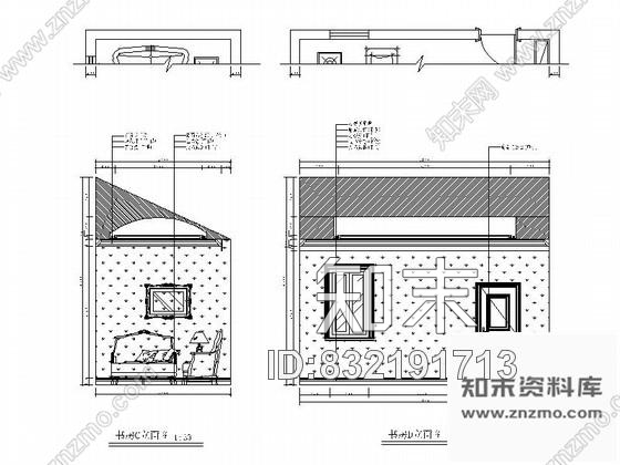 图块/节点北京某奢华别墅书房立面图cad施工图下载【ID:832191713】