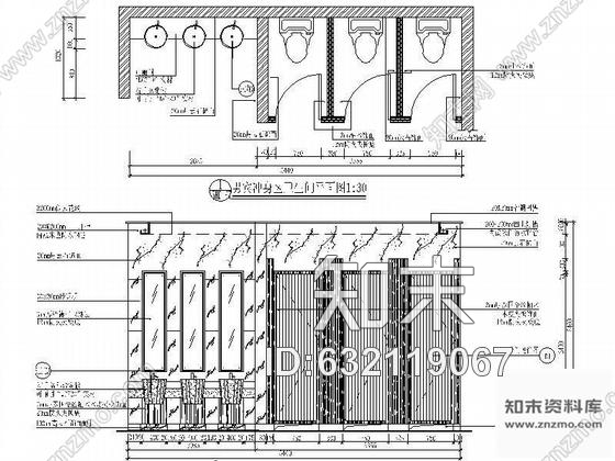 施工图水疗会所男宾冲身区装修图cad施工图下载【ID:632119067】