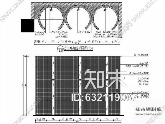 施工图水疗会所男宾冲身区装修图cad施工图下载【ID:632119067】